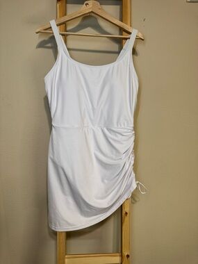 White Ruched Side One-Piece Swimsuit